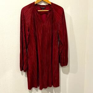 Banana Republic Plisse Swing Dress in Cranberry Red | Size XS